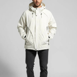 Men's Classic Raincoat with Adjustable Hood and Zip Closure