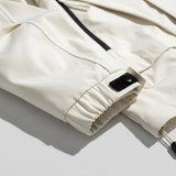 Men's Classic Raincoat with Adjustable Hood and Zip Closure