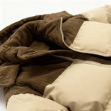 Men's Dual-Fabric Puffer Jacket with Corded Accents