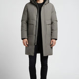 Men's Long Hooded Puffer Jacket with Extended Design