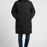 Men's Long Hooded Puffer Jacket with Extended Design
