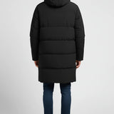 Men's Long Hooded Puffer Jacket with Extended Design