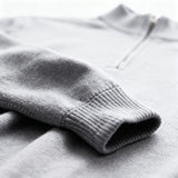 Men's Minimal Half-Zip Sweater with Structured Knit Design