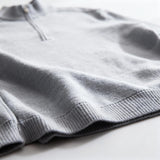 Men's Minimal Half-Zip Sweater with Structured Knit Design