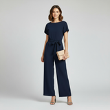 Women's Defined Silhouette Jumpsuit with Elegant Drape
