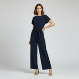 Women's Defined Silhouette Jumpsuit with Elegant Drape