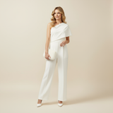 Women's Wide-Leg Jumpsuit with Adjustable Tie Waist